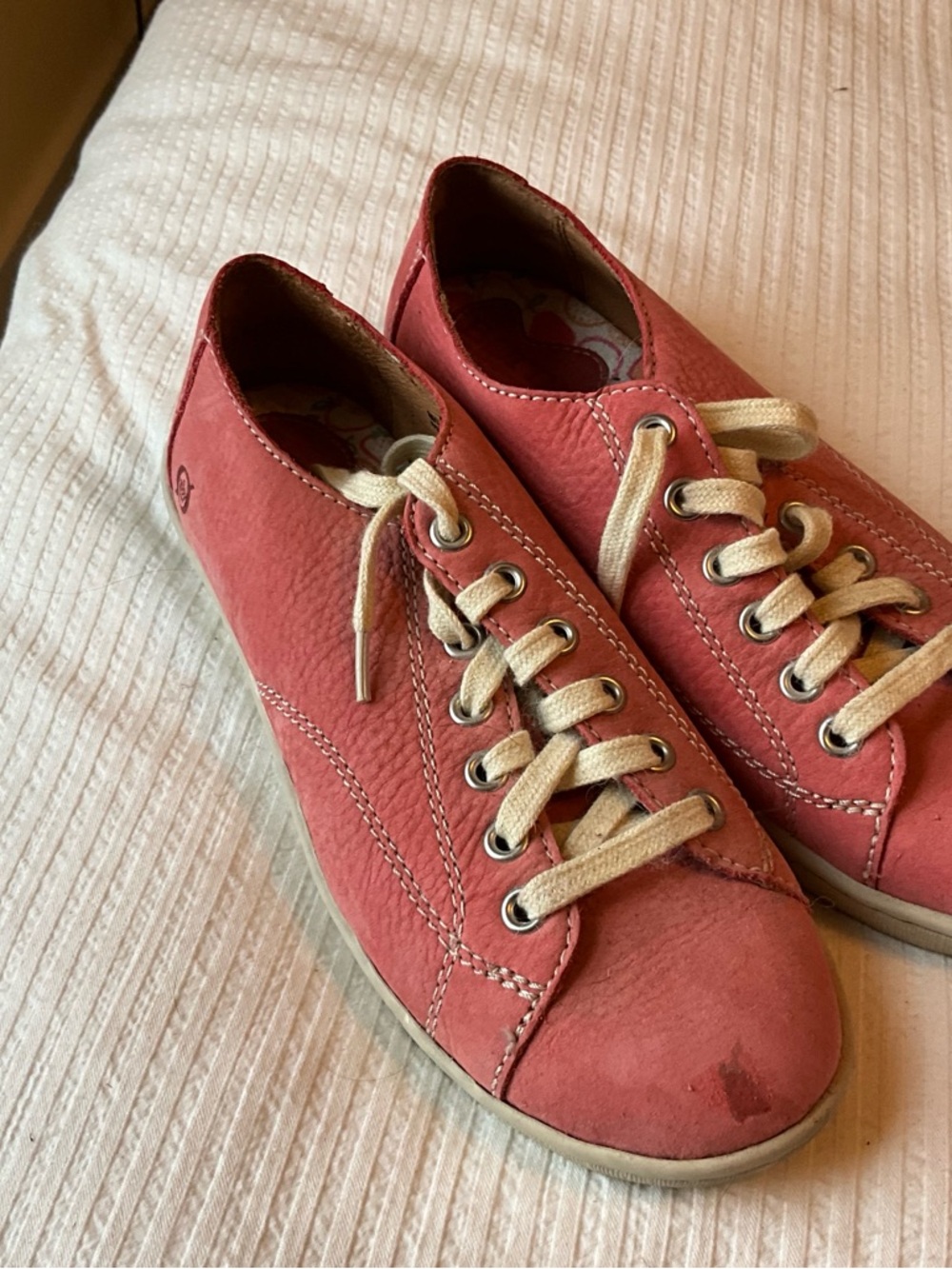 Born Women's Coral Pink Lace-Up Sneakers